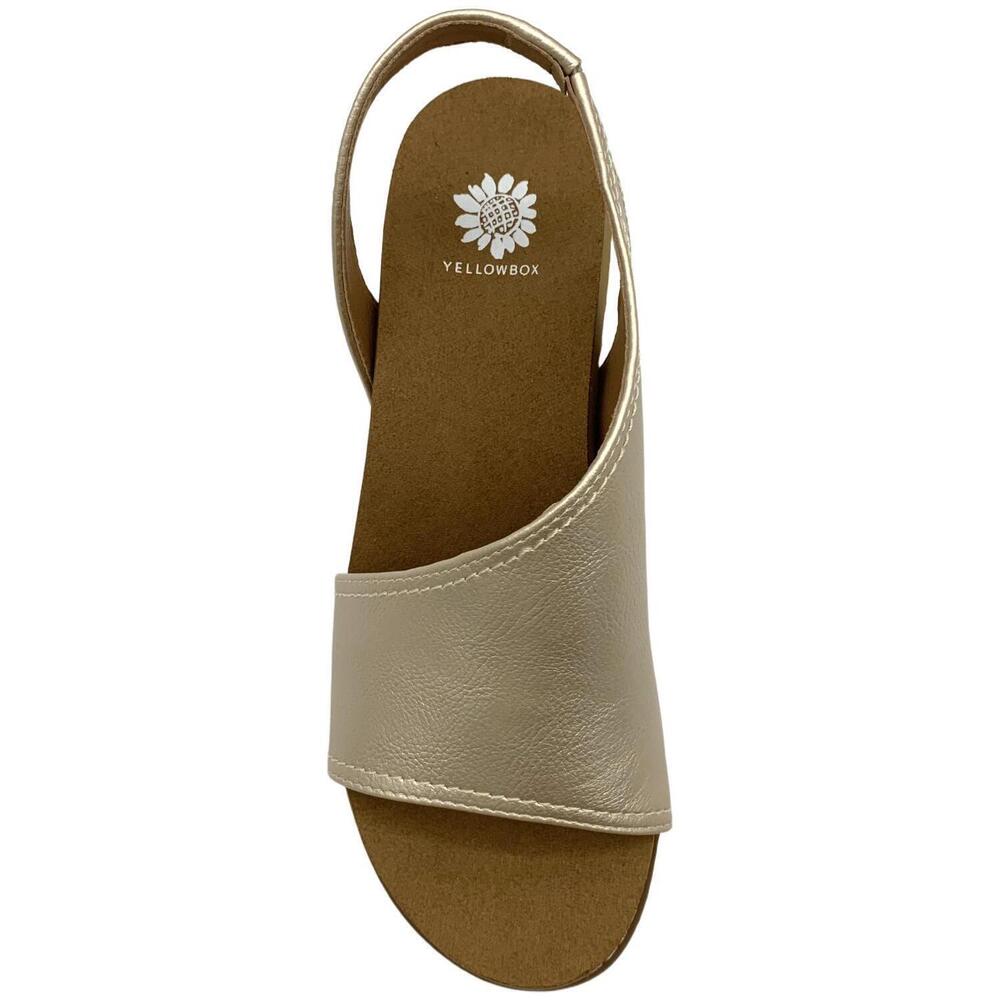 Yellow Box Women's Alila Wedged Slingback Sandals Light Gold - Medium - Picture 2 of 3
